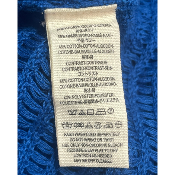 3-FOR-$30 Free People Sz L Babes Only Mesh Knit Sweater Lasting Laguna Blue New - Picture 10 of 13